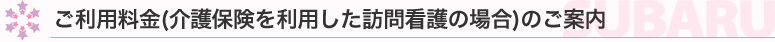 訪問看護ステーションすばるのご利用料金(介護保険を利用した訪問看護の場合)